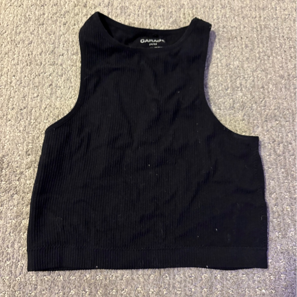 Garage Black Ribbed Sleeveless Top